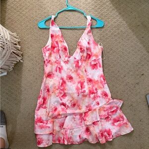 Floral Pink Mini Dress